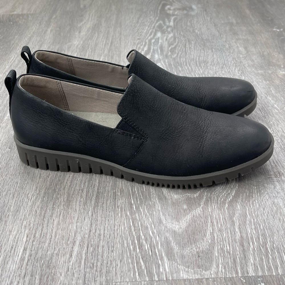 Dansko Linley Black Burnished Leather Slip On Shoes Size 8.5-9 (EU 39)